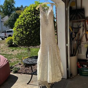 Elegant Lace Wedding Dress with Beaded Details